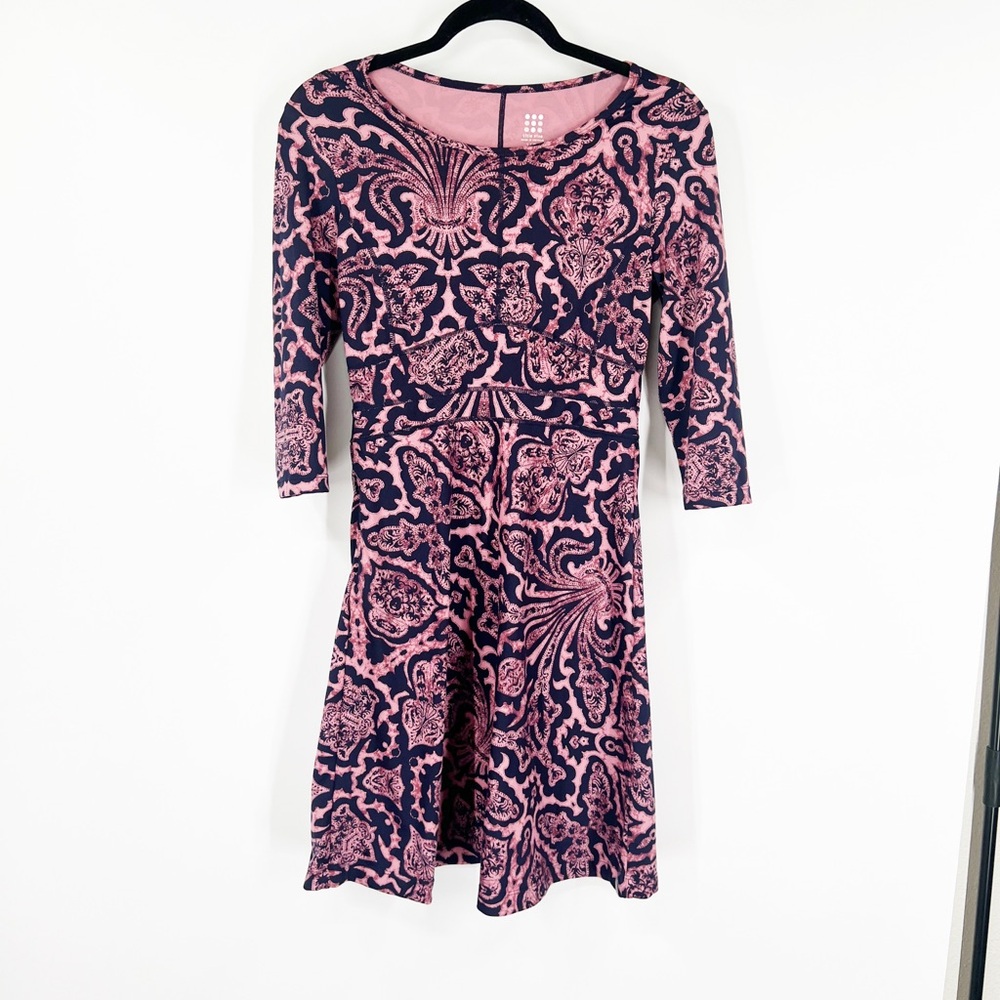 Title Nine 3/4 Sleeve Dream Dress Fit and Flare Printed